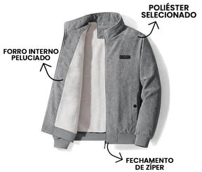 Jaqueta Masculina Casual de Inverno Peluciada Manga Longa