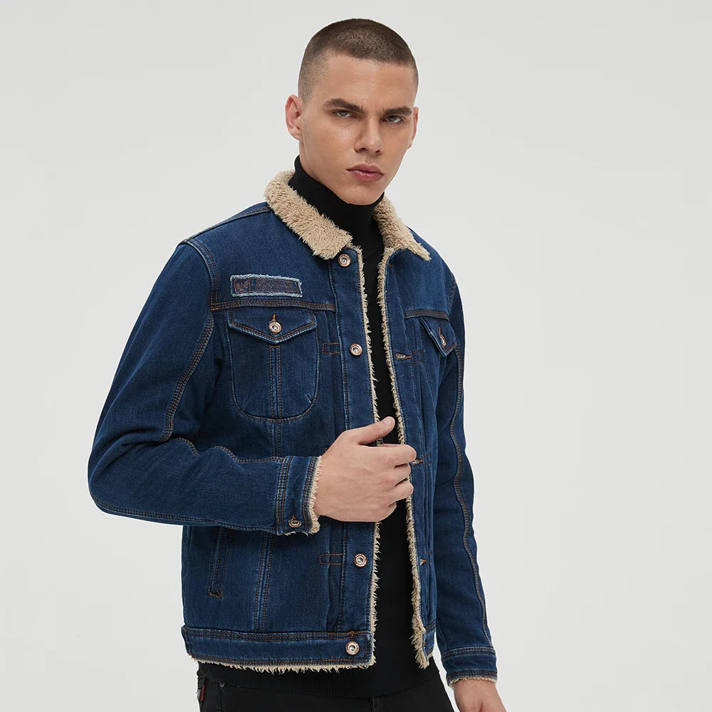 Jaqueta Jeans Masculina Peluciada