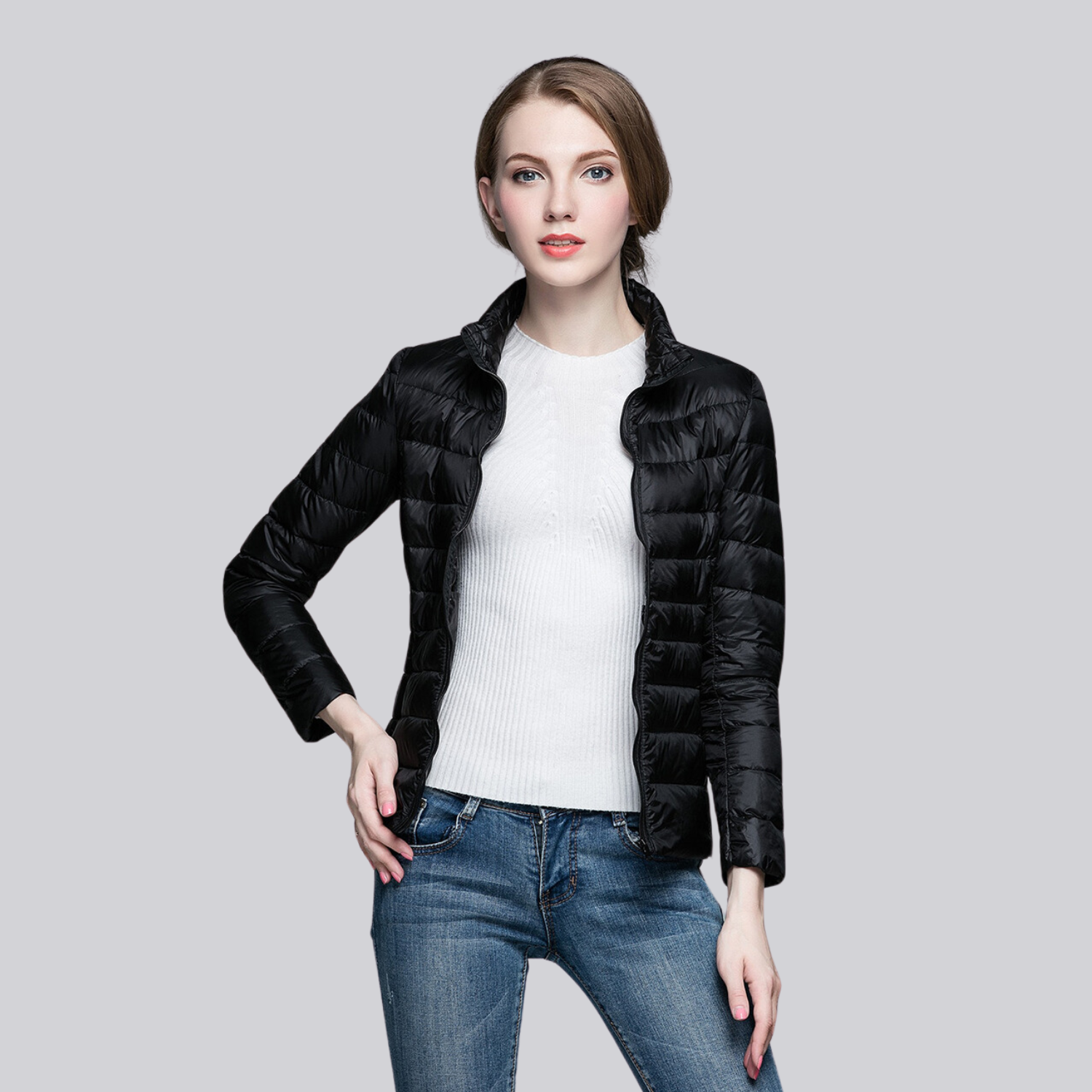 Jaqueta Puffer Feminina Pluma